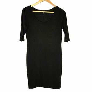 Rue 21 Half Sleeve Black Knee Length Sweater Dress Size L